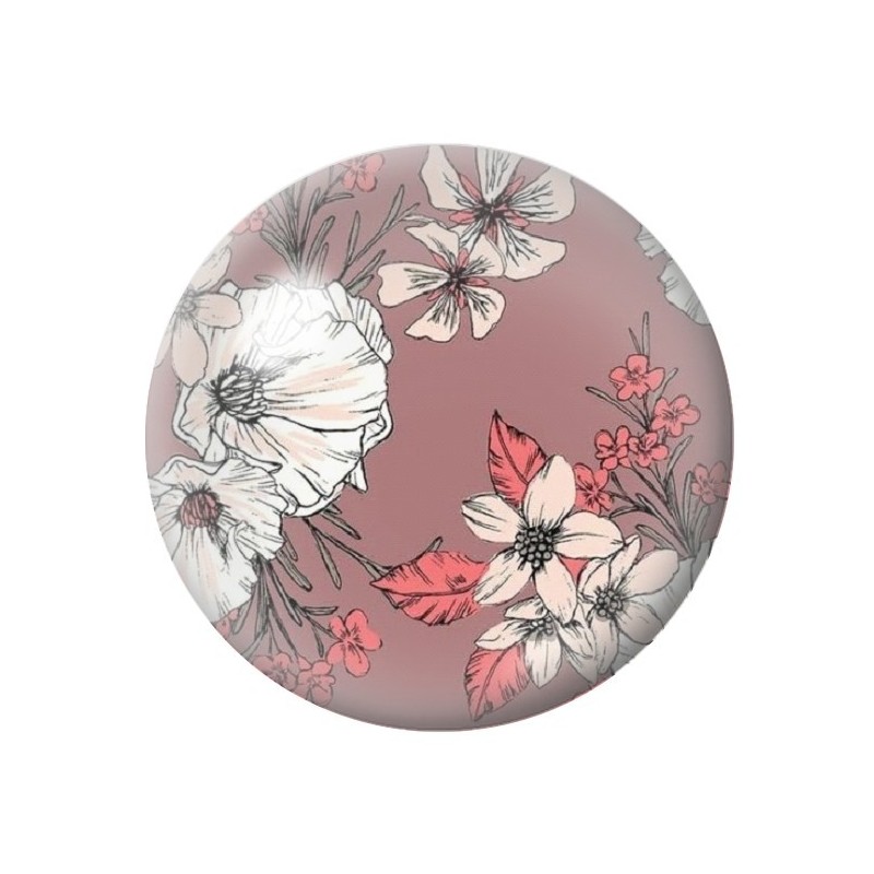 Cabochon en Verre Illustré Fleurs 12 à 25mm