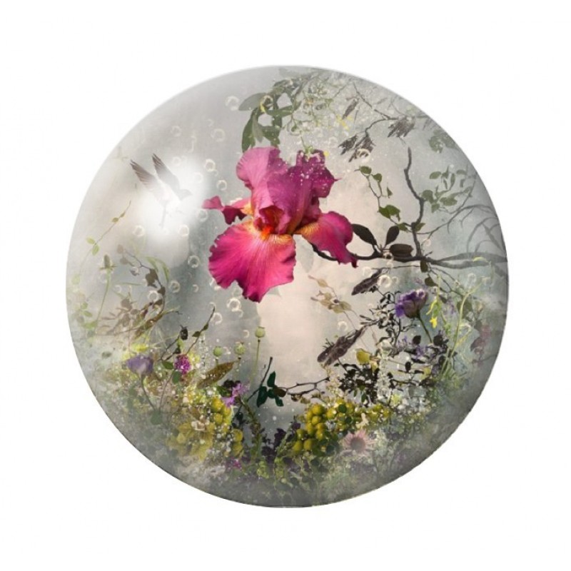 Cabochon en Verre Illustré Fleurs 12 à 25mm