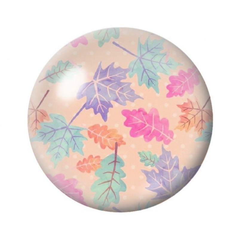 Cabochon en Verre Illustré Feuilles 12 à 25mm