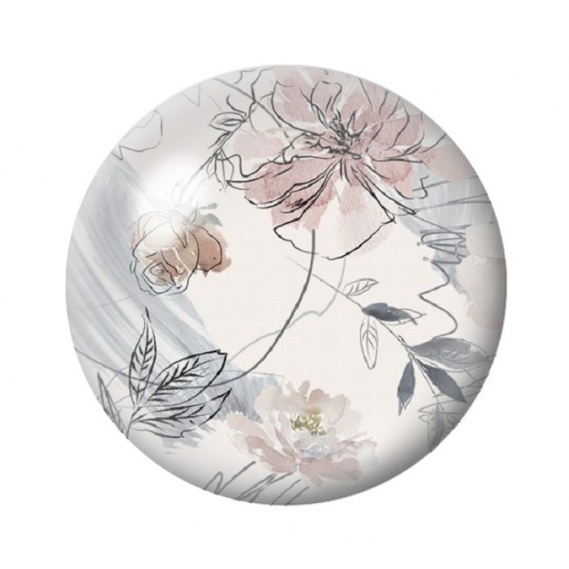 Cabochon en Verre Illustré Fleurs 12 à 25mm
