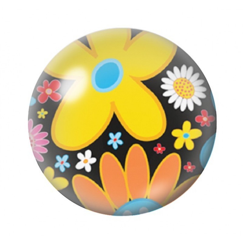 Cabochon en Verre Illustré Fleurs 12 à 25mm