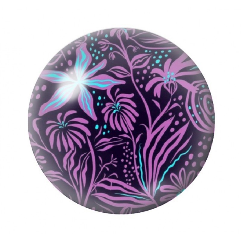 Cabochon en Verre Illustré Fleurs 12 à 25mm