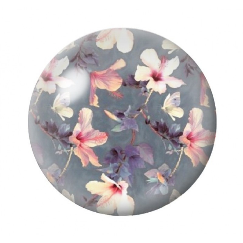 Cabochon en Verre Illustré Fleurs 12 à 25mm