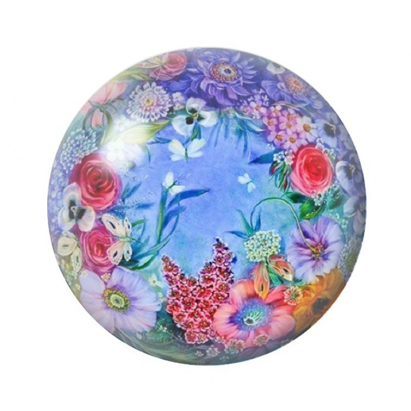 Cabochon en Verre Illustré Fleurs 12 à 25mm