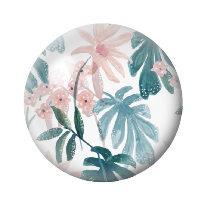 Cabochon en Verre Illustré Fleurs 12 à 25mm