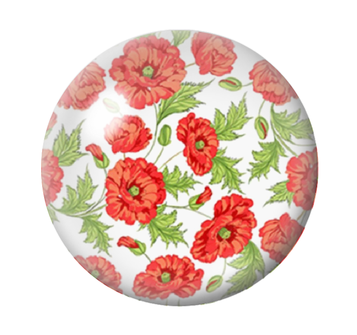 Cabochon en Verre Illustré Fleurs 12 à 25mm