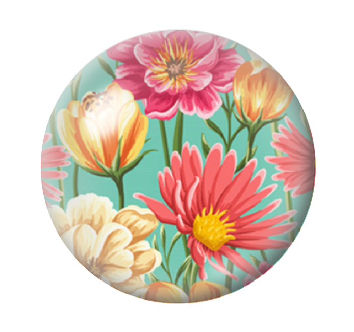 Cabochon en Verre Illustré Fleurs 12 à 25mm