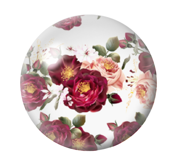 Cabochon en Verre Illustré Fleurs 12 à 25mm