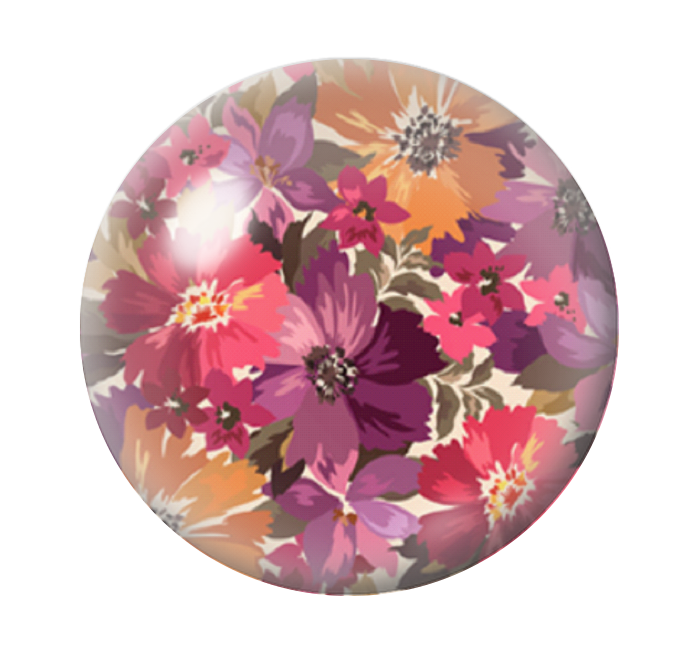 Cabochon en Verre Illustré Fleurs 12 à 25mm
