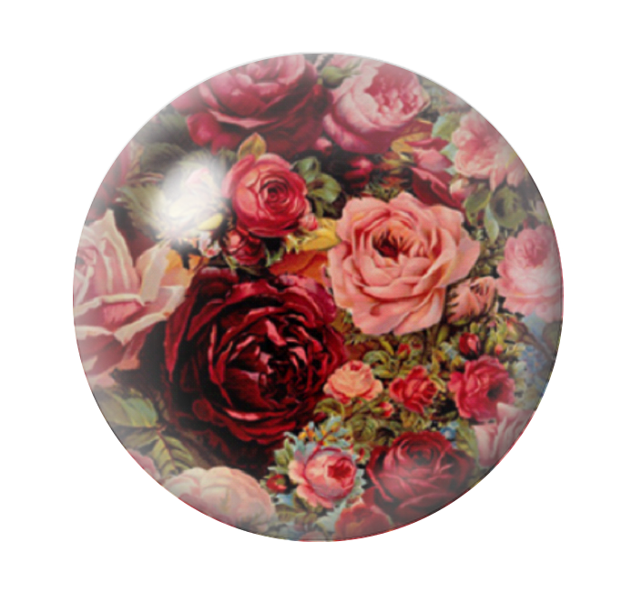 Cabochon en Verre Illustré Fleurs 12 à 25mm