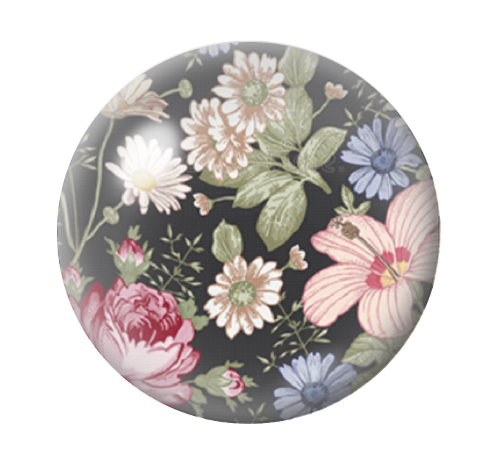 Cabochon en Verre Illustré Fleurs 12 à 25mm