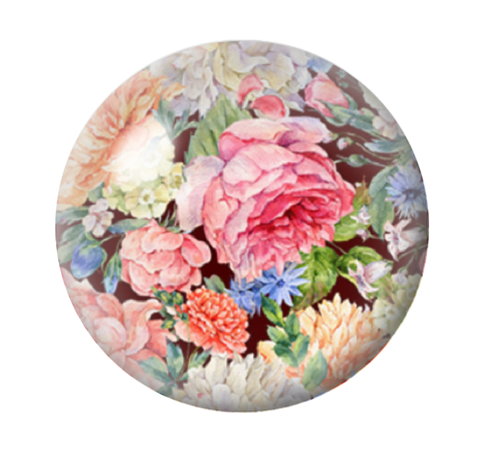 Cabochon en Verre Illustré Fleurs 12 à 25mm