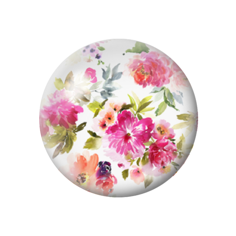 Cabochon en Verre Illustré Fleurs 12 à 25mm