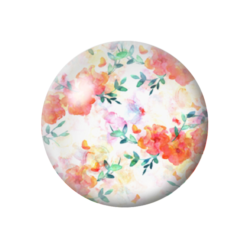 Cabochon en Verre Illustré Fleurs 12 à 25mm