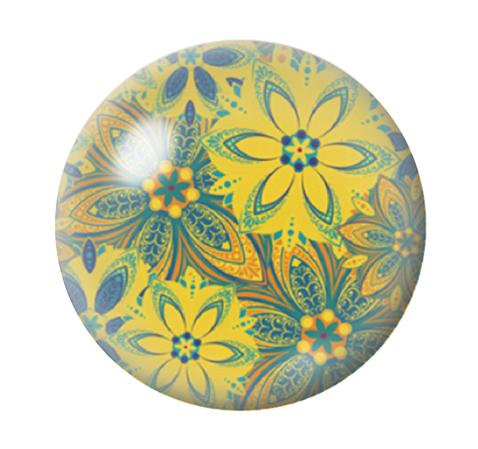 Cabochon en Verre Illustré Fleurs 12 à 25mm