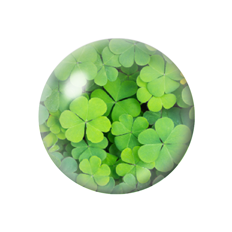 Cabochon en Verre Illustré Fleurs Trèfles 12 à 25mm