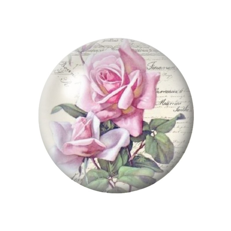Cabochon en Verre Illustré Fleurs 12 à 25mm