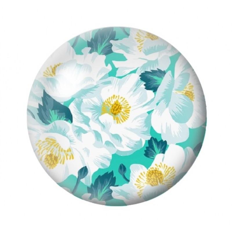 Cabochon en Verre Illustré Fleurs 12 à 25mm