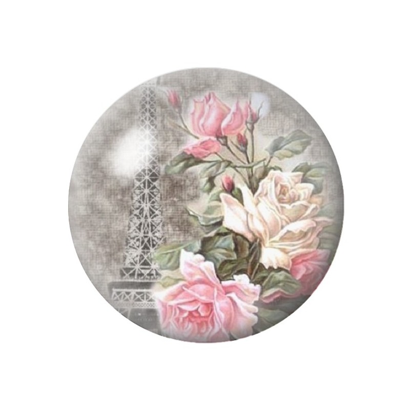 Cabochon en Verre Illustré Fleurs 12 à 25mm