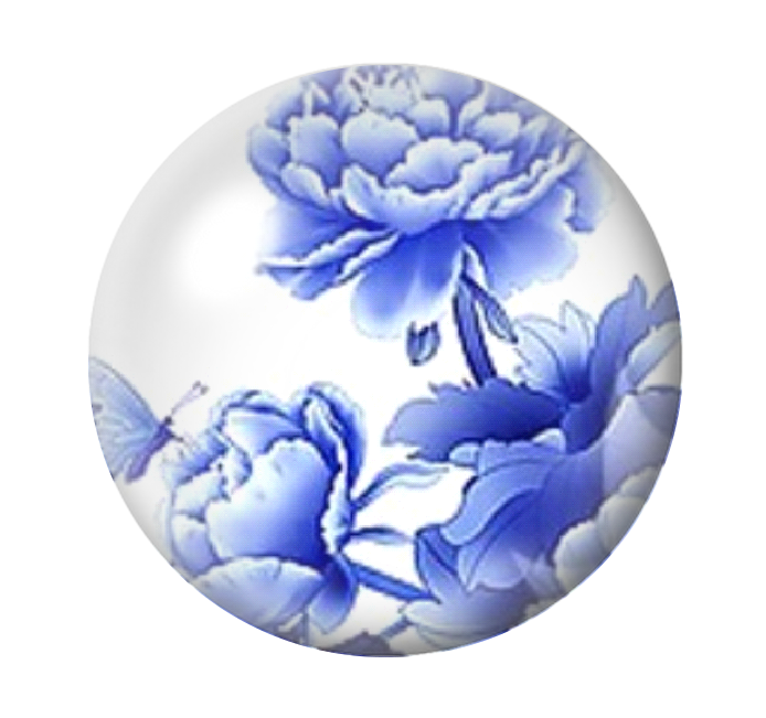 Cabochon en Verre Illustré Fleurs 12 à 25mm