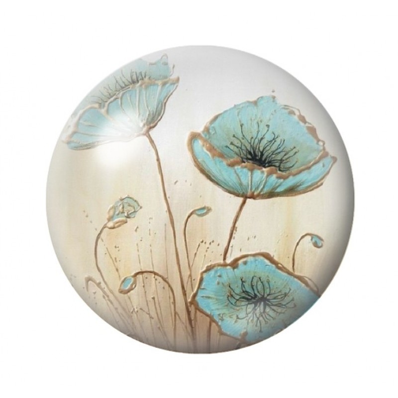 Cabochon en Verre Illustré Fleurs 12 à 25mm