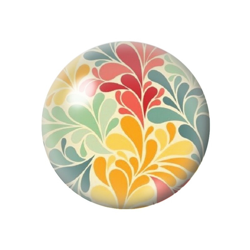 Cabochon en Verre Illustré Fleurs Colorées 12 à 25mm
