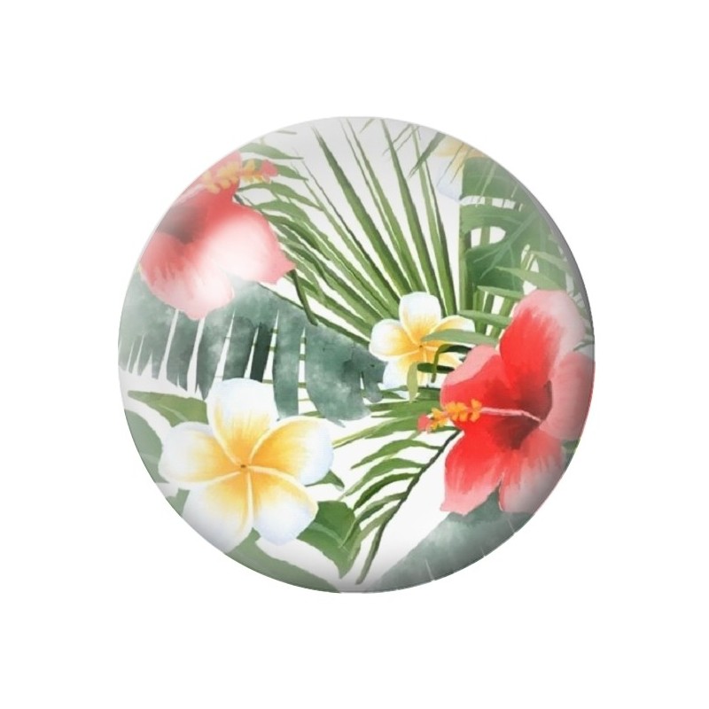 Cabochon en Verre Illustré Fleurs 12 à 25mm