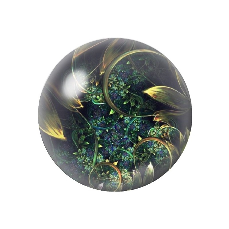 Cabochon en Verre Illustré Fleurs 12 à 25mm