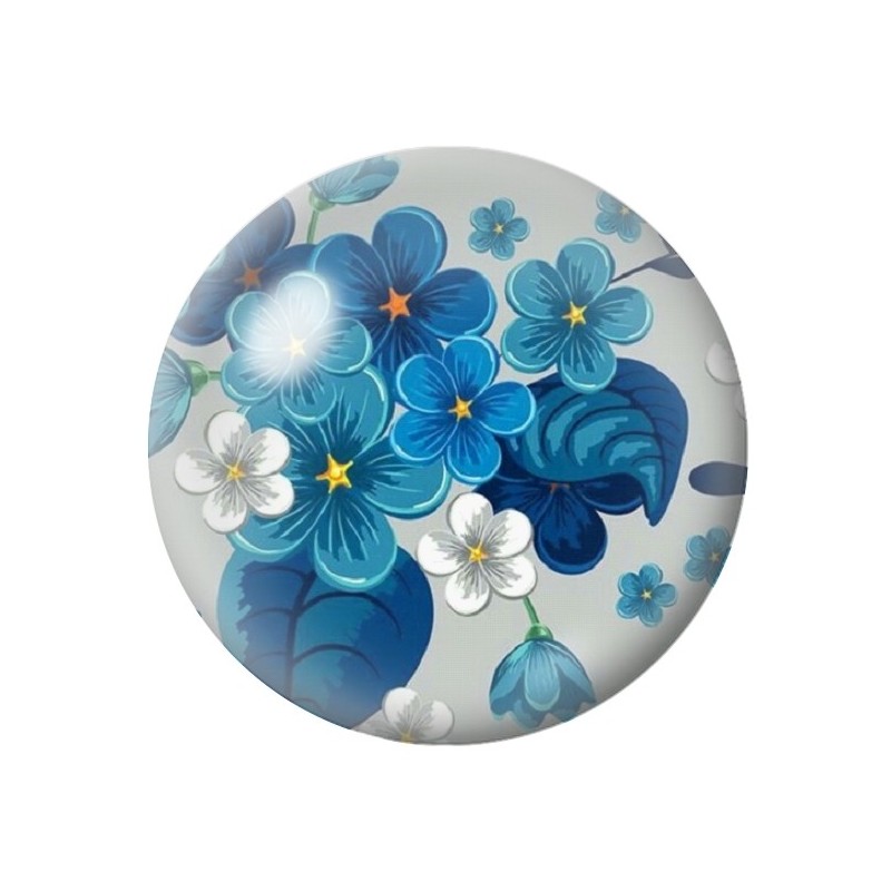 Cabochon en Verre Illustré Fleurs 12 à 25mm