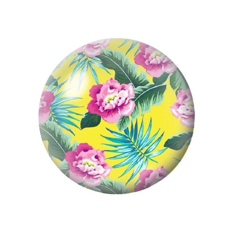 Cabochon en Verre Illustré Fleurs 12 à 25mm