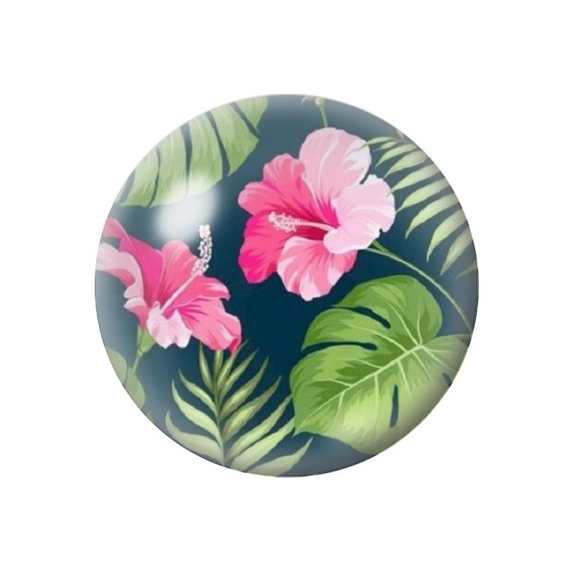 Cabochon en Verre Illustré Fleurs 12 à 25mm