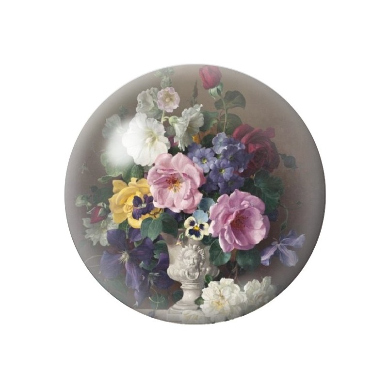 Cabochon en Verre Illustré Fleurs 12 à 25mm