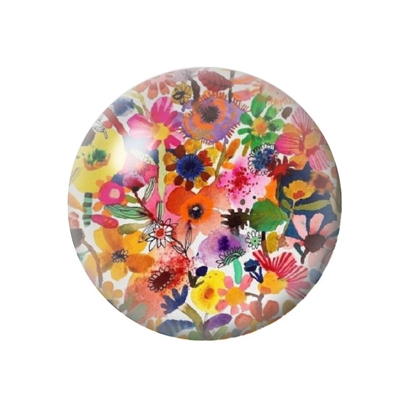 Cabochon en Verre Illustré Fleurs 12 à 25mm