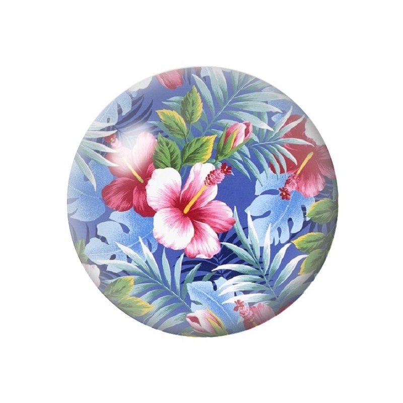 Cabochon en Verre Illustré Fleurs 12 à 25mm