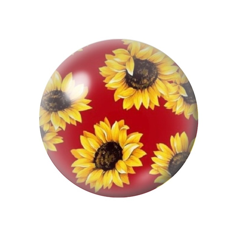 Cabochon en Verre Illustré Fleurs 12 à 25mm