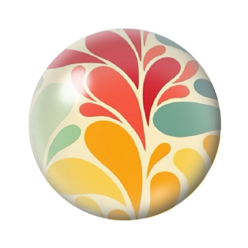 Cabochon en Verre Illustré Fleurs 12 à 25mm