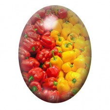 Cabochon en Verre Illustré Poivrons Rouges et Jaunes 13x18, 18x25 ou 30x40mm pour la création de bijoux fantaisie - DIY