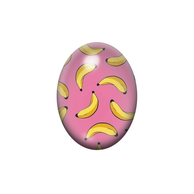 Cabochon en Verre Illustré Fruit Bananes 13x18, 18x25 ou 30x40mm