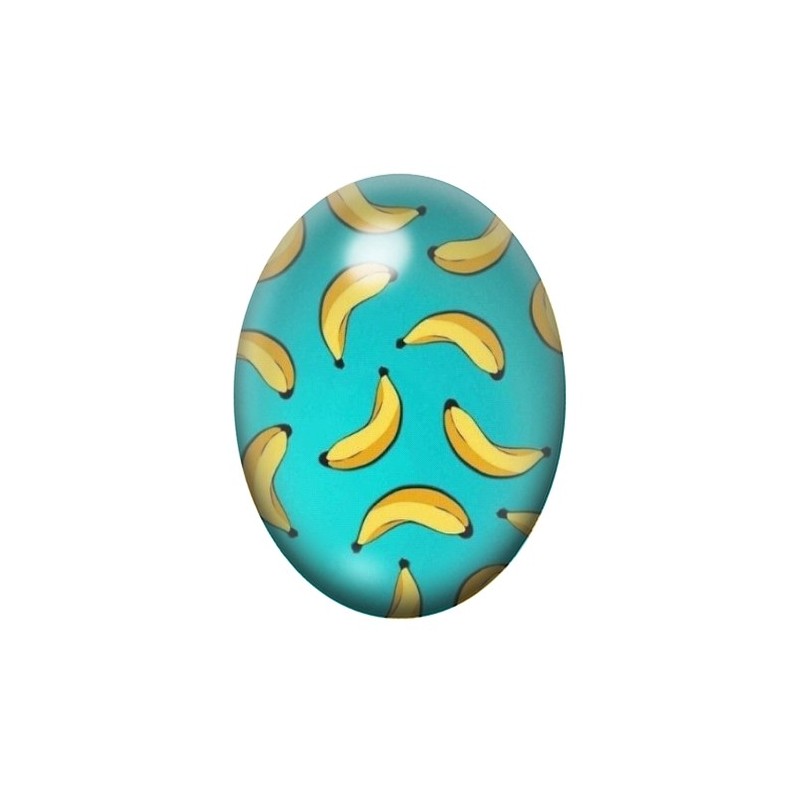 Cabochon en Verre Illustré Fruit Bananes 13x18, 18x25 ou 30x40mm