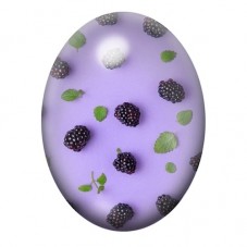 Cabochon en Verre Illustré Mûres sur Fond Violet 13x18, 18x25 ou 30x40mm pour la création de bijoux fantaisie - DIY