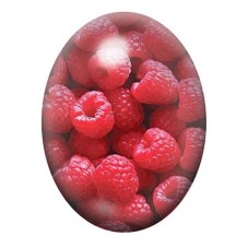Cabochon en Verre Illustré Framboises en Gros Plan 13x18, 18x25 ou 30x40mm pour la création de bijoux fantaisie - DIY