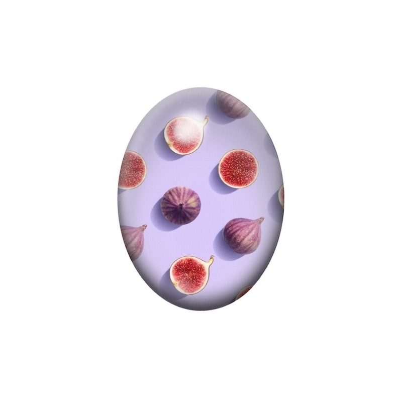 Cabochon en Verre Illustré Fruit Figues 13x18, 18x25 ou 30x40mm