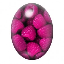 Cabochon en Verre Illustré Framboises en Gros Plan 13x18, 18x25 ou 30x40mm pour la création de bijoux fantaisie - DIY