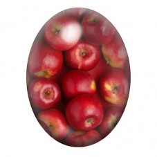 Cabochon en Verre Illustré Pommes Rouges en Gros Plan 13x18, 18x25 ou 30x40mm pour la création de bijoux fantaisie - DIY