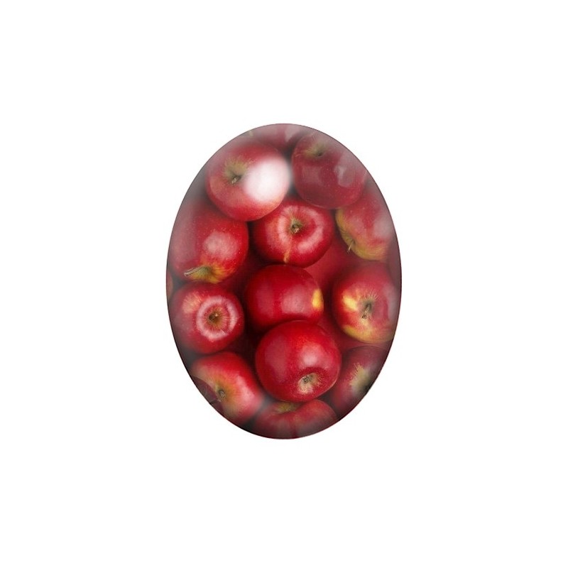 Cabochon en Verre Illustré Fruit Pommes Rouges 13x18, 18x25 ou 30x40mm