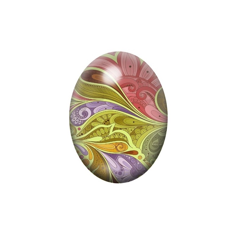 Cabochon en Verre Illustré Fleurs 13x18, 18x25 ou 30x40mm