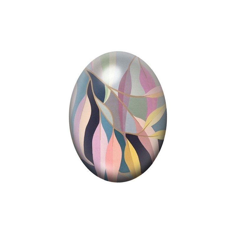 Cabochon en Verre Illustré Fleurs 13x18, 18x25 ou 30x40mm