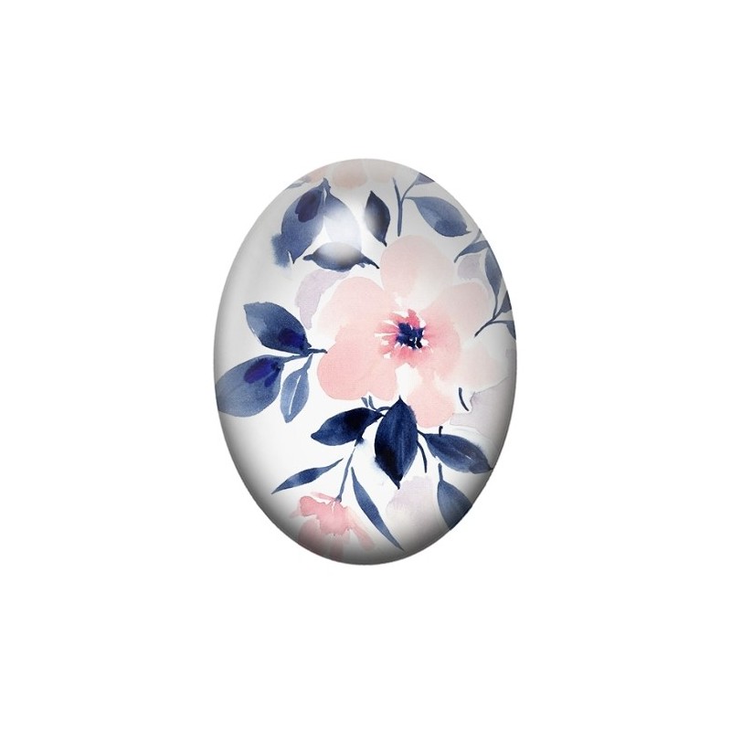 Cabochon en Verre Illustré Fleurs 13x18, 18x25 ou 30x40mm