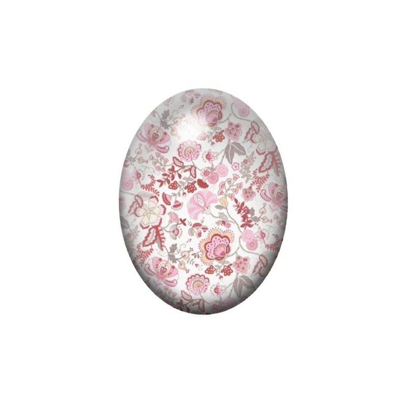 Cabochon en Verre Illustré Fleurs 13x18, 18x25 ou 30x40mm
