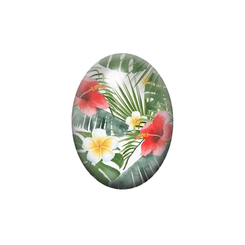 Cabochon en Verre Illustré Fleurs 13x18, 18x25 ou 30x40mm